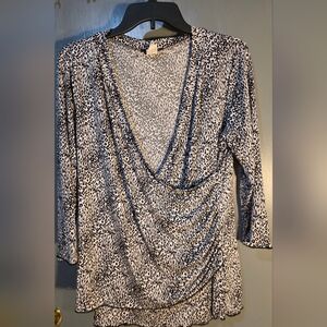 Brittany Black Monochrome Leopard Print Top